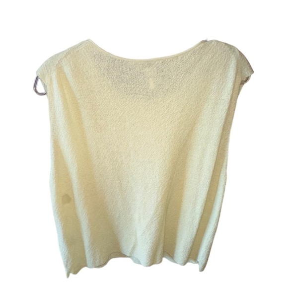 Vintage Eileen Fisher size large yellow wool sleeveless sweater. Beautiful& soft - Picture 3 of 4